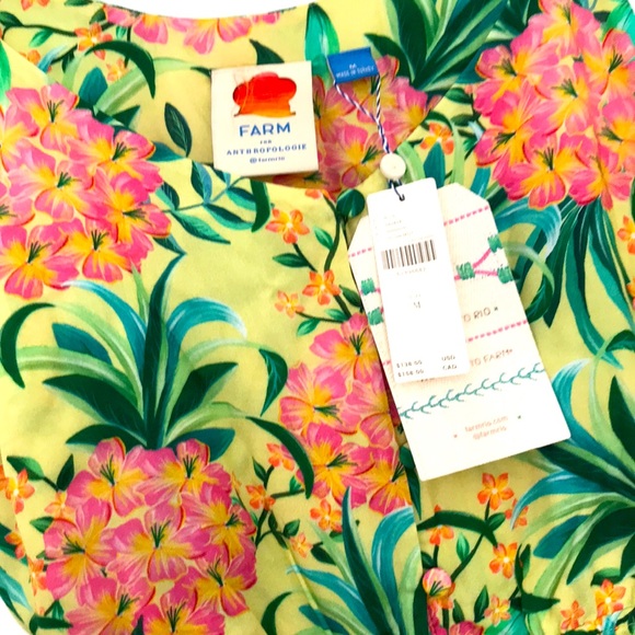 Farm Rio Ruffled Floral Tank top Anthropologie blouse M NWT - Picture 9 of 15